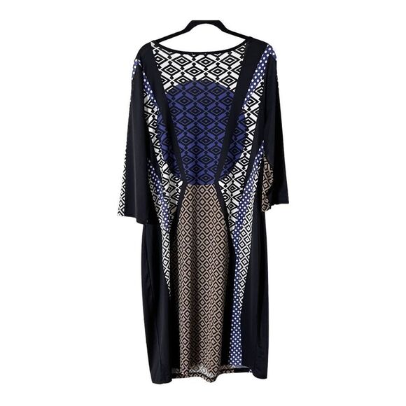 Monroe And Maine 3/4 Sleeve Geometric MIDI Dress Size Extra Large - Picture 4 of 7